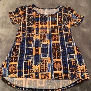 LuLaRoe Orange and Blue Shirt